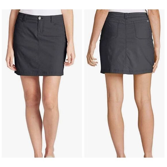 Eddie Bauer Adventurer 2.0 Skort SPF 50 Moisture Wicking Lined Dark Smoke Gray 8 - Picture 1 of 8